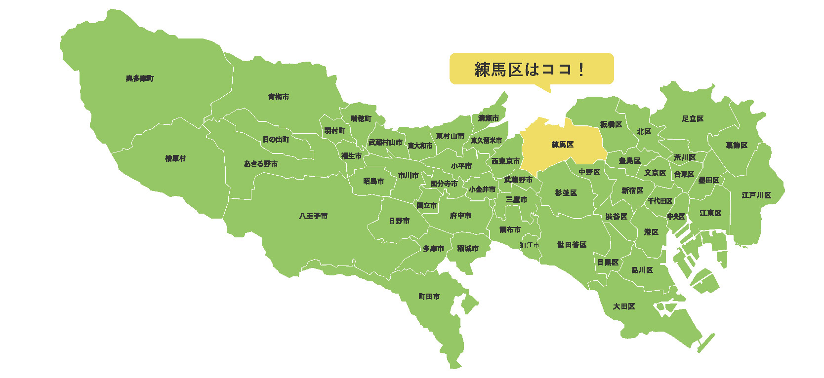 東京都マップと練馬区の所在地